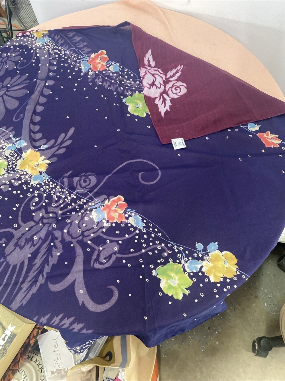 Original Shakti.ism Scarf Purple Multicolored Made In India 29” Square